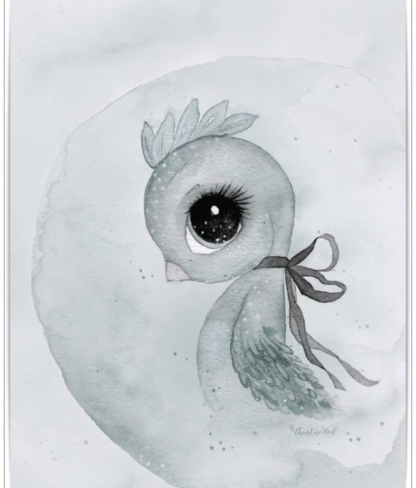 Poster Bird 50x70 , By Christine Hoel, Tavla till barnrummet