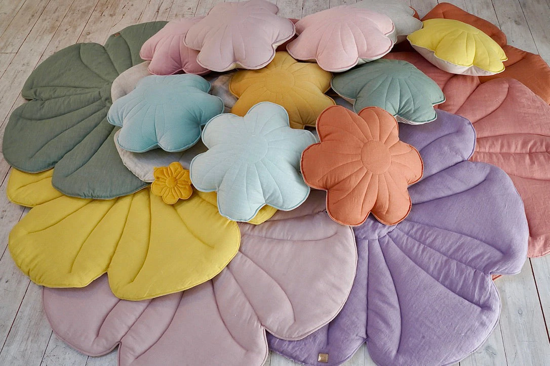 Moi Mili, kudde i linne, Bloom Powder Rose - Image 5