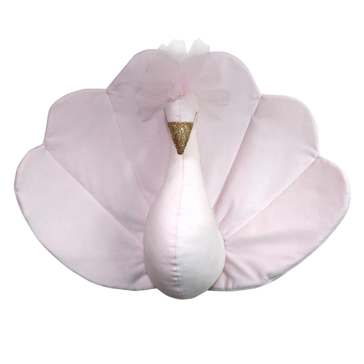 Väggdekoration rosa påfågel