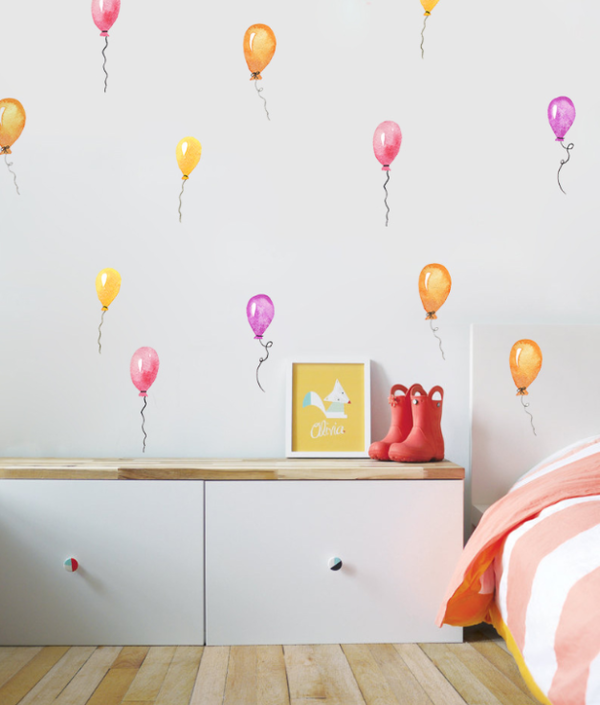 Väggklistermärken färgglada ballonger
