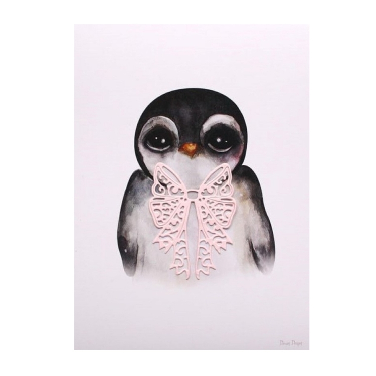 Dessin Design, poster Penguin Pink A4