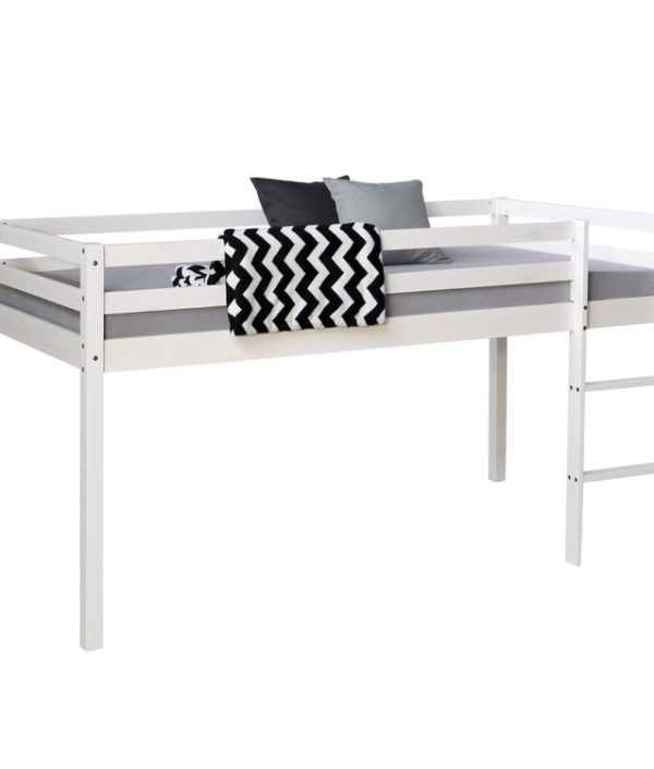 Vit loftsäng till barnrummet 90x200 cm