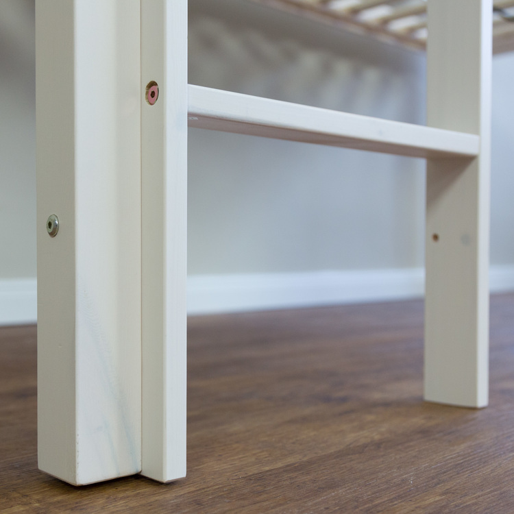 Vit loftsäng med rutschkana 90x200 cm - Image 7