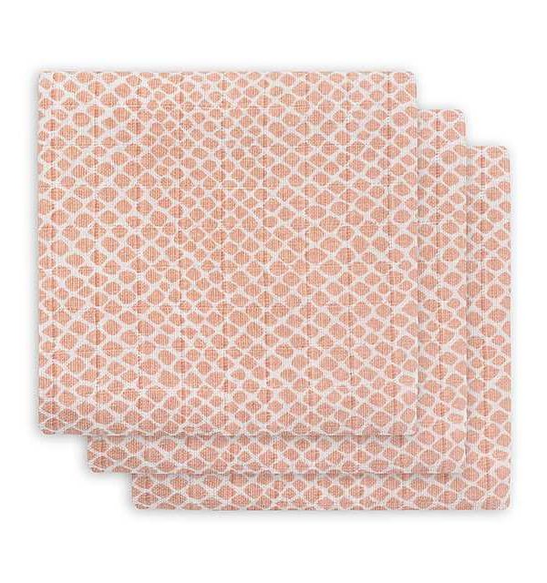 Jollein, snuttefilt snake pale pink 70x70 cm, 3-pack