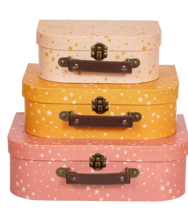 Sass & Belle, förvaringslådor koffert little stars, 3-pack