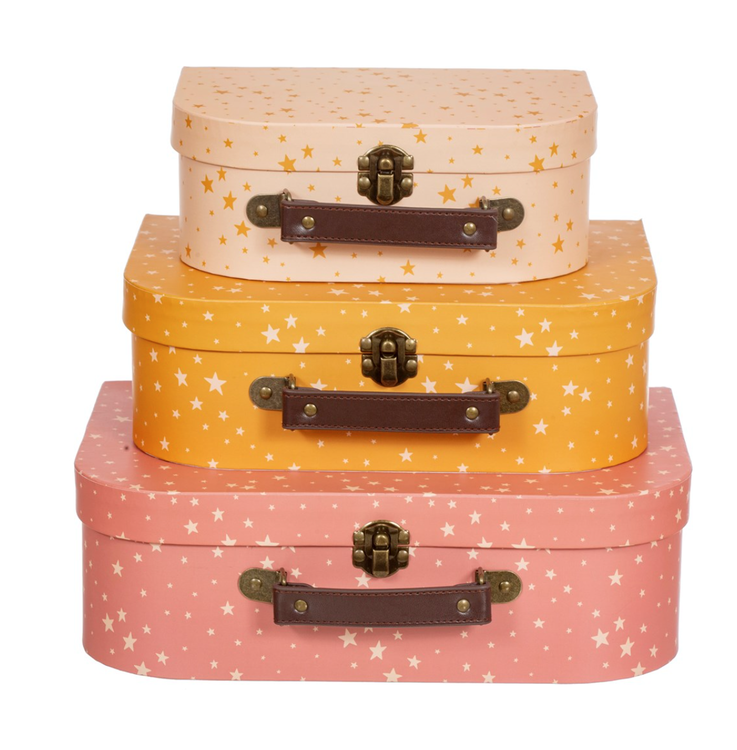 Sass & Belle, förvaringslådor koffert little stars, 3-pack