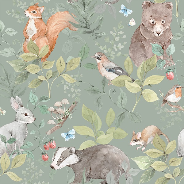 Dekorillo, tapet Green animal world