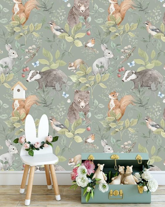 Dekorillo, tapet Green animal world