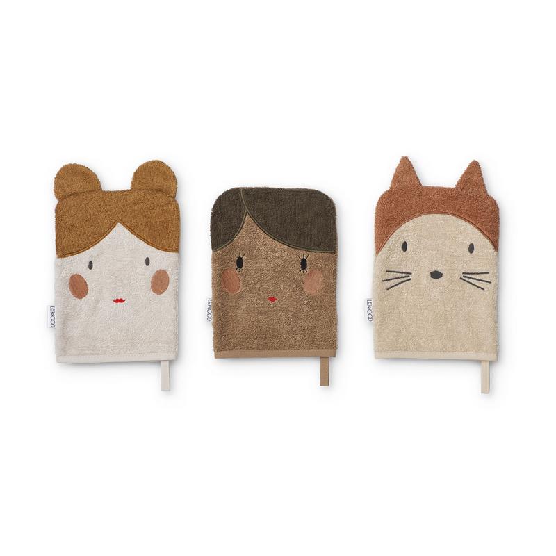 Liewood tvättlappar 3-pack Sylvester, Doll/sandy Mix