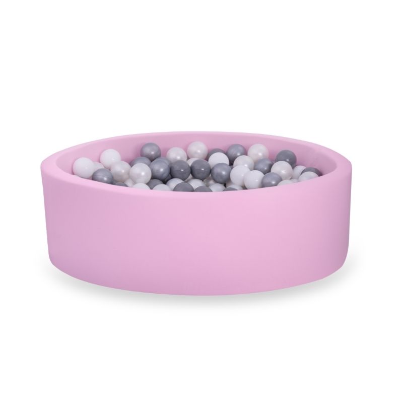 Rosa bollhav BASIC, 90x30 med bollar (grå,silver,pearl,vit)