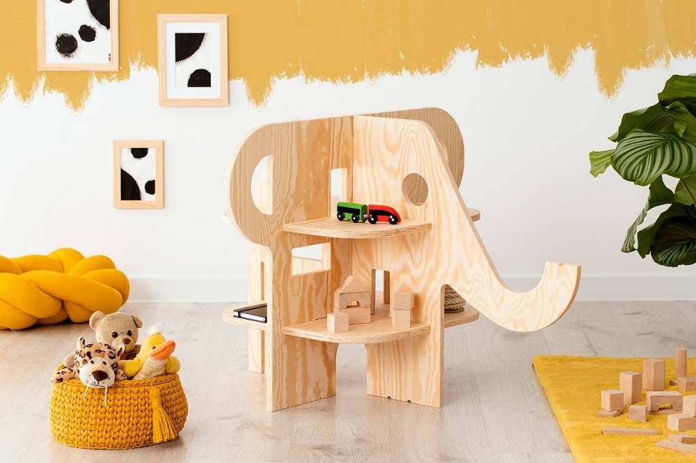 Babylove, golvbokhylla till barnrummet, Elefant