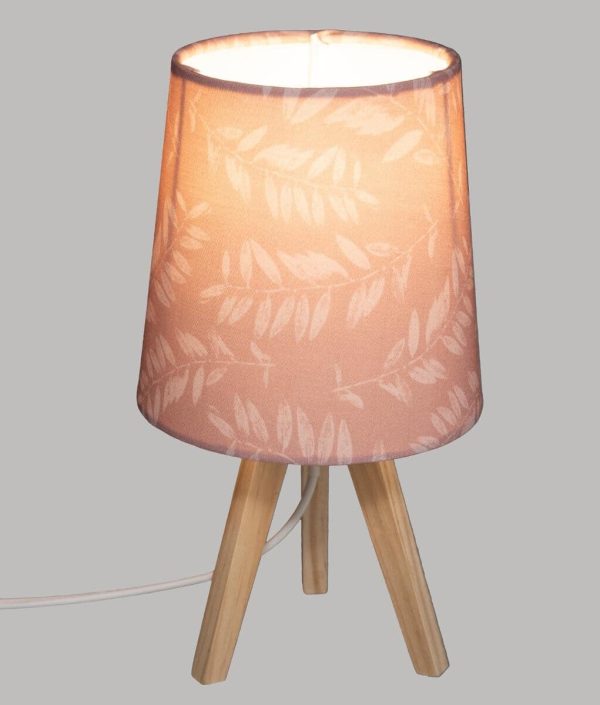 Bordslampa till barnrummet, rosa löv