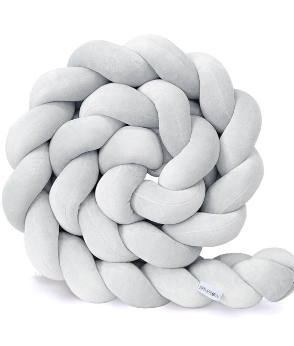Spjälsängsskydd flätad, Light Grey