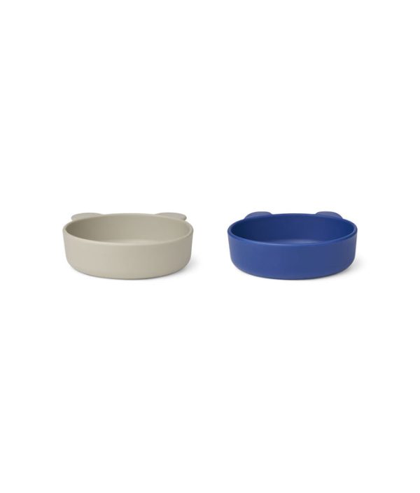 Liewood, 2-pack silikonskålar Vanessa, Mist surf blue mix