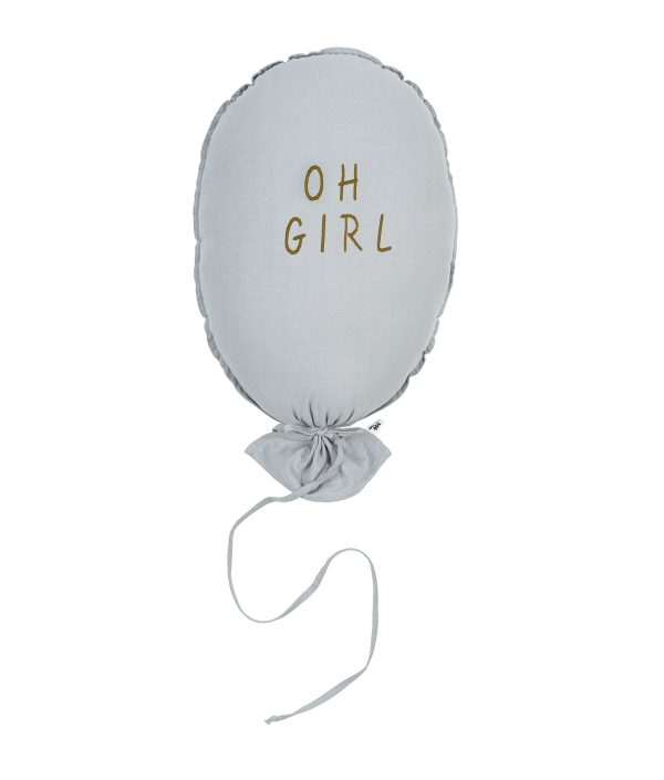 Väggdekoration och kudde, Oh girl-grå
