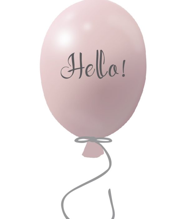 Väggklistermärke partyballong Hello, powder rose