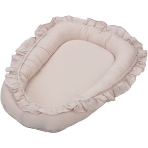 Cotton & Sweets, ljusgrå babynest i 100 % linne