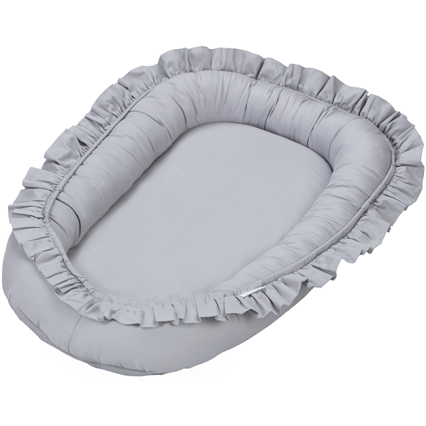 Cotton & Sweets, grå babynest i satin