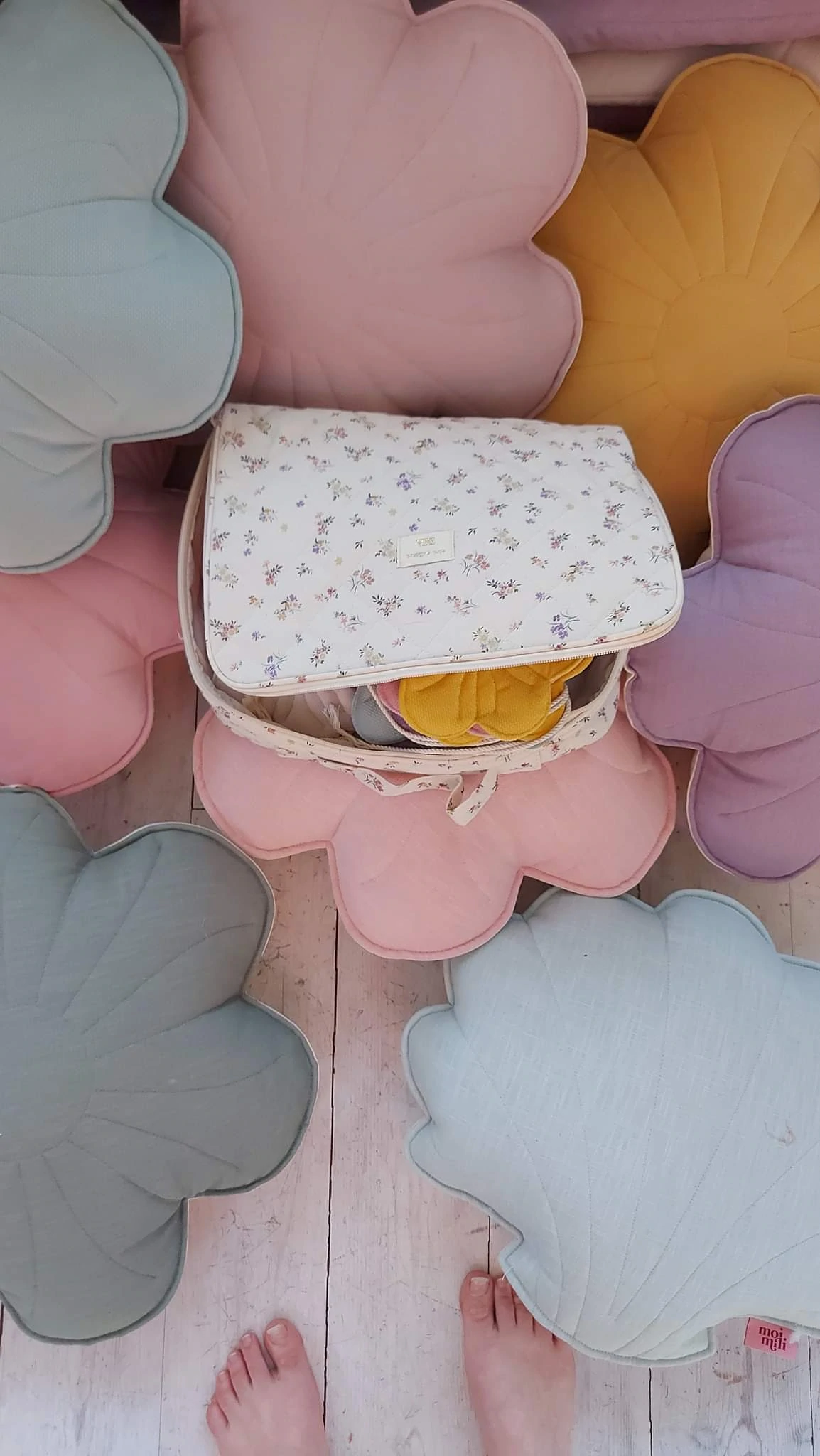 Moi Mili, kudde i linne, Bloom Powder Rose - Image 3