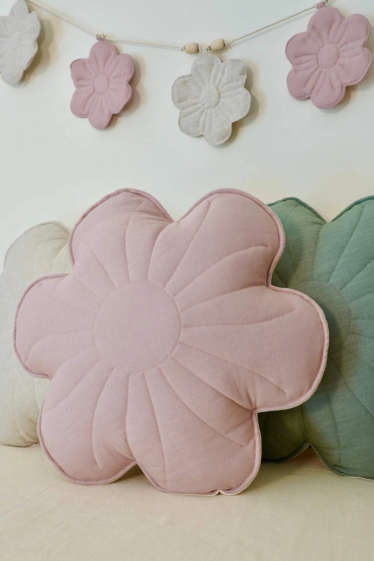 Moi Mili, kudde i linne, Bloom Powder Rose - Image 2