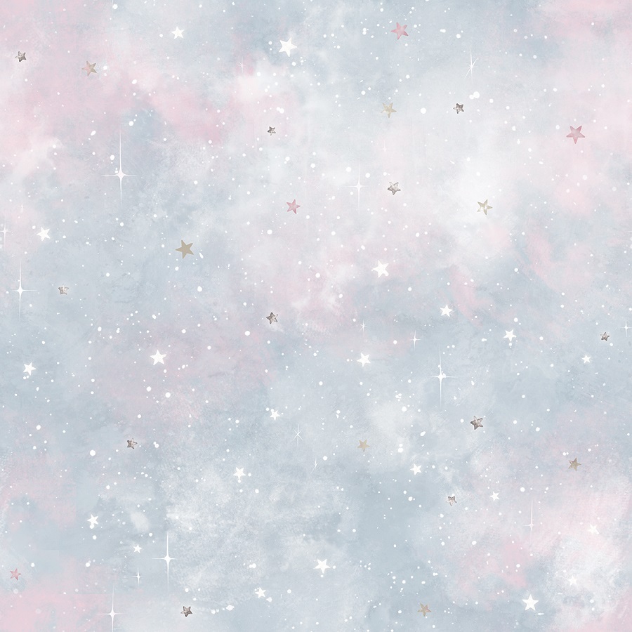 Dekorillo, tapet Cosmos sky blue and pink