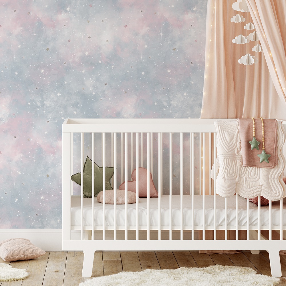 Dekorillo, tapet Cosmos sky blue and pink - Image 2
