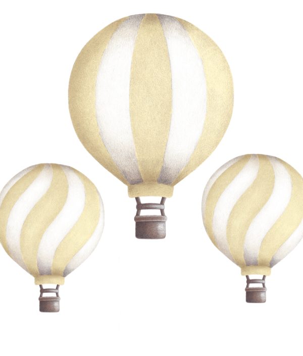 Citrongula luftballonger vintage väggklistermärken, Stickstay