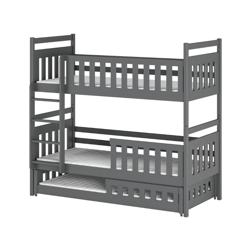 Våningssäng med stödbräda och tre sängar Odette - Image 7
