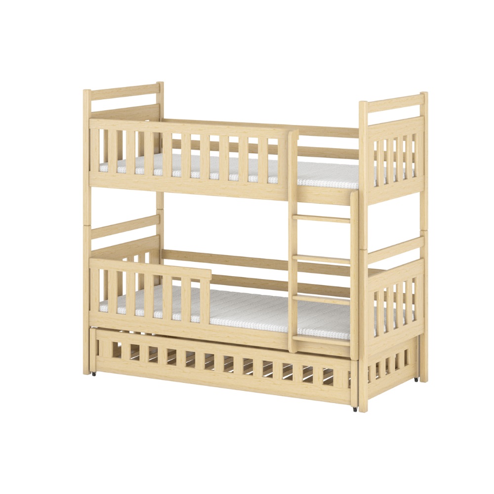 Våningssäng med stödbräda och tre sängar Odette - Image 8