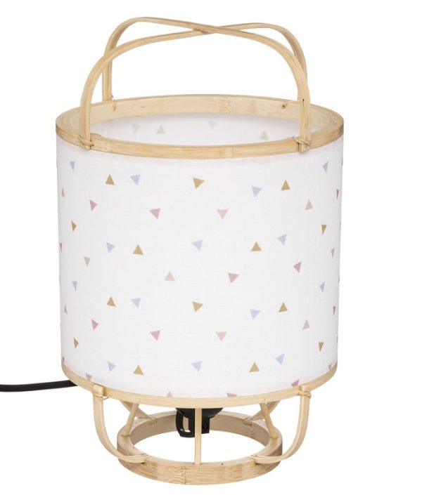 Bambu bordslampa till barnrummet, vit