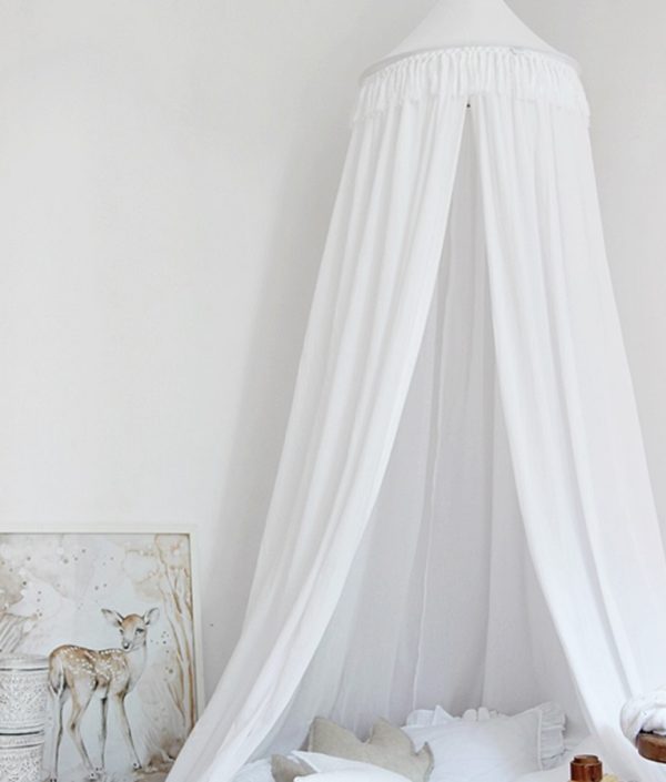 Boho vit sänghimmel i bomull till barnrummet , Cotton & Sweets