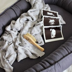 Cotton & Sweets, denim klassisk babynest i 100 % linne