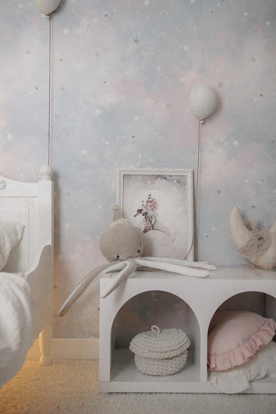 Dekorillo, tapet Cosmos sky blue and pink - Image 3