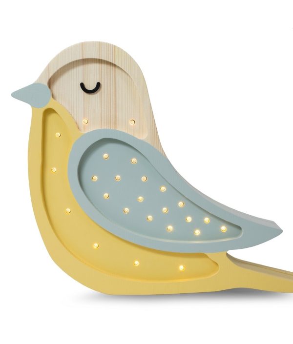 Little Lights, Nattlampa till barnrummet, Stor fågel Khaki mustard