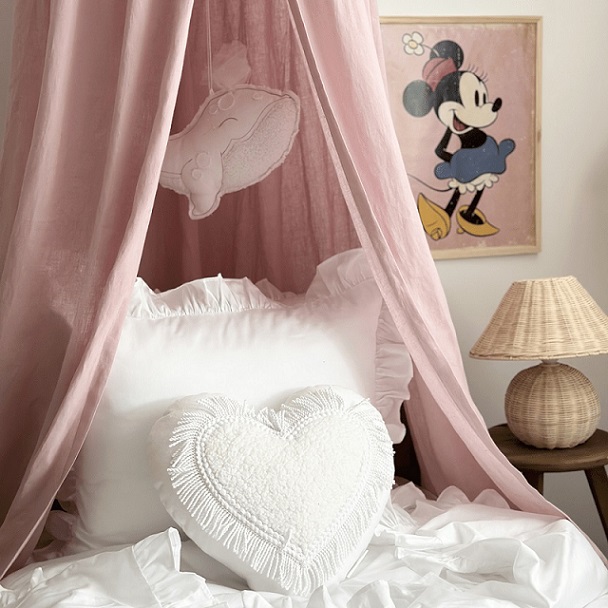 Stor maxi bubblegum sänghimmel i linne, Cotton & Sweets - Image 3
