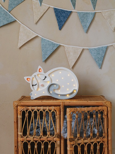 Little Lights, Nattlampa till barnrummet, Katt vit - Image 4