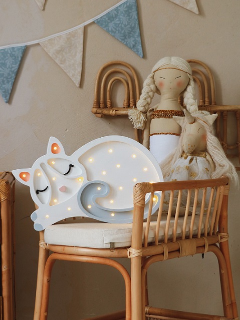 Little Lights, Nattlampa till barnrummet, Katt vit - Image 8
