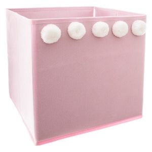 Förvaringskorg pompom, rosa