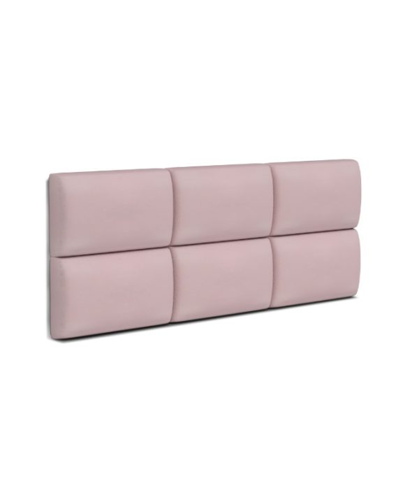 Velourklädda väggpaneler, puderrosa (olika mått)