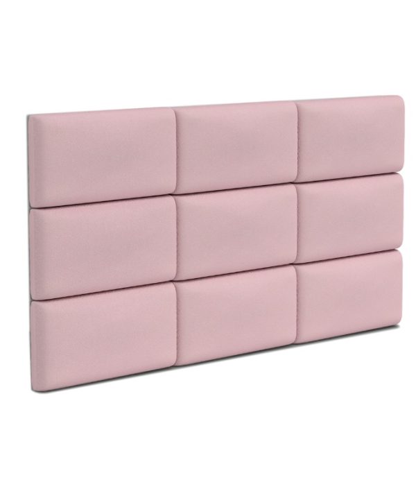 Velourklädda väggpaneler, puderrosa (olika mått)