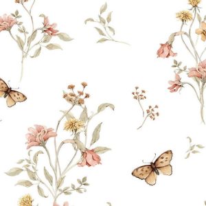 Dekorillo, tapet Flowers and butterflies