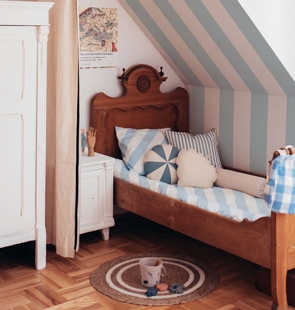 Dekornik, tapet Retro Stripes Blue
