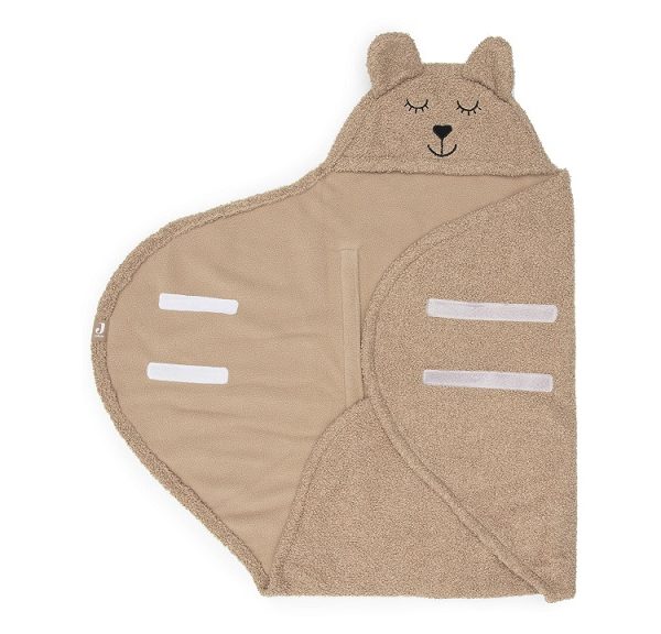 Jollein, omlott babywrap åkpåse Bear boucle, biscuit