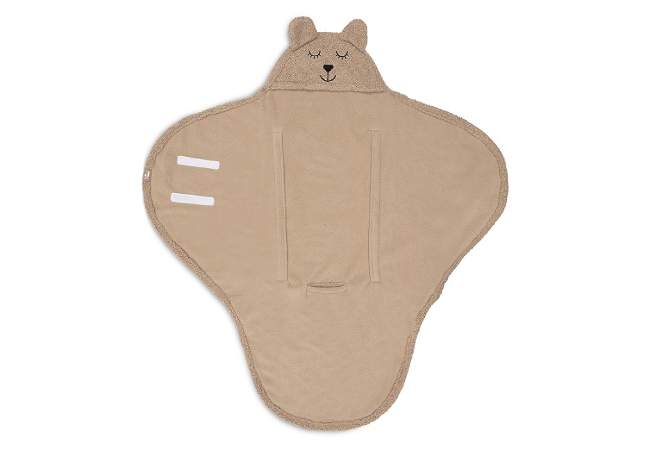 Jollein, omlott babywrap åkpåse Bear boucle, biscuit - Image 2