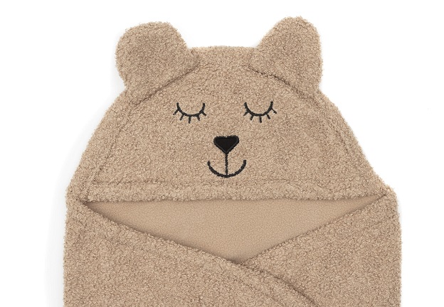 Jollein, omlott babywrap åkpåse Bear boucle, biscuit - Image 6