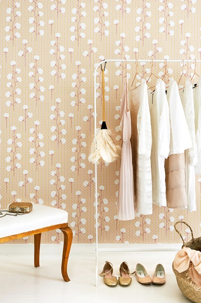 Majvillan, tapet till barnrummet Sweet cotton, rosa