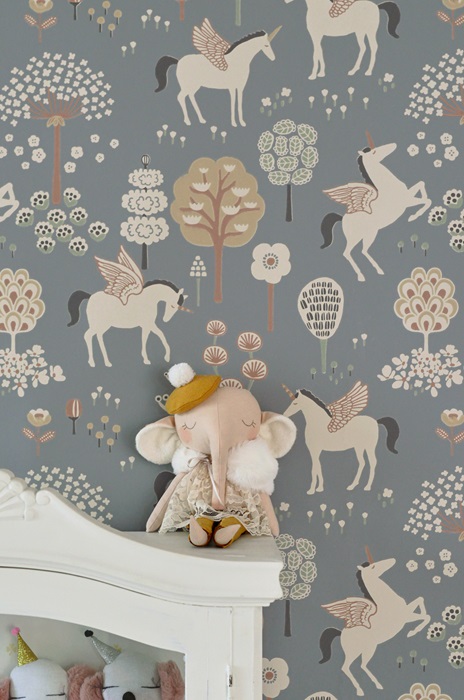 Majvillan, tapet till barnrummet True unicorns, blå - Image 2