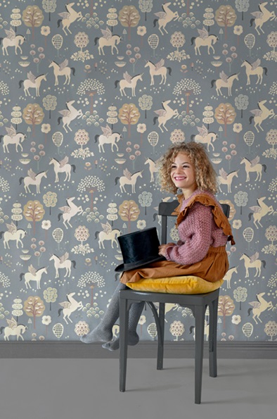 Majvillan, tapet till barnrummet True unicorns, blå - Image 3