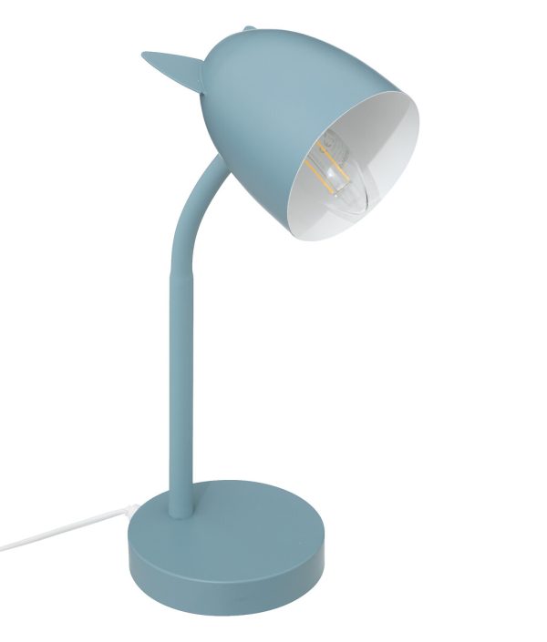 Bordslampa med öron till barnrummet, blå