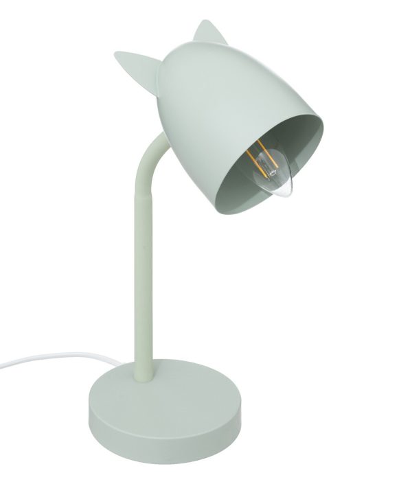 Bordslampa med öron till barnrummet, grön